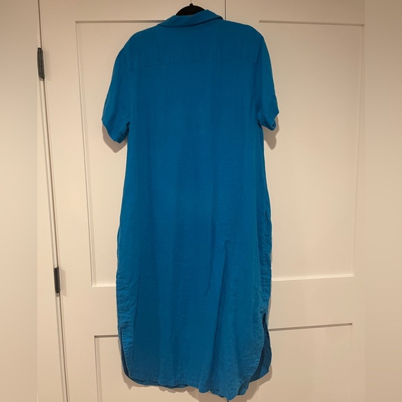 Ralph Lauren Turquoise Linen Dress w/ belt and pockets - Picture 3 of 5